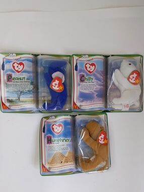 Ty Legends McDonald’s Beanie Baby Bear Set - Blue, White, Brown